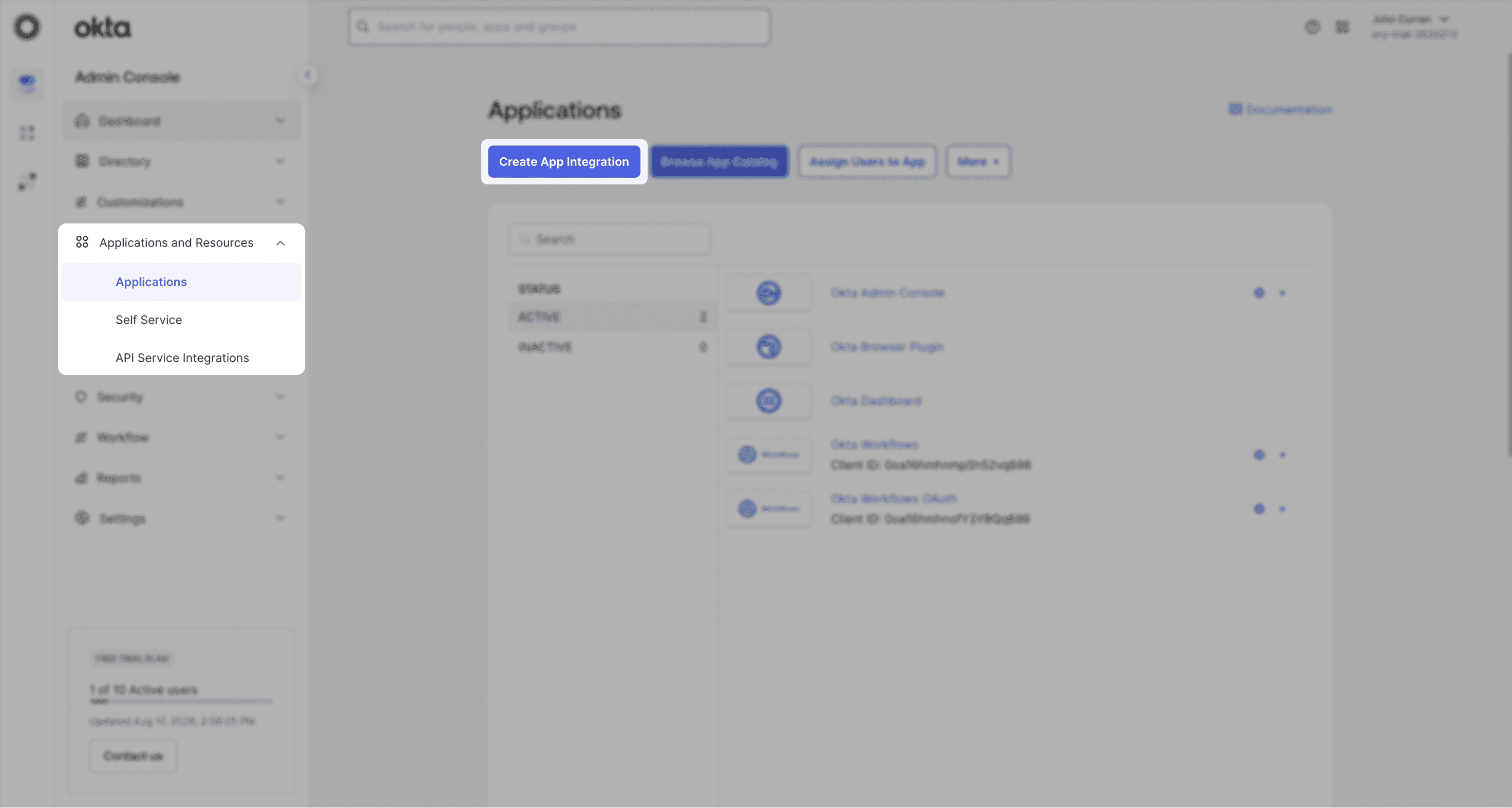 Okta: Create App Integration